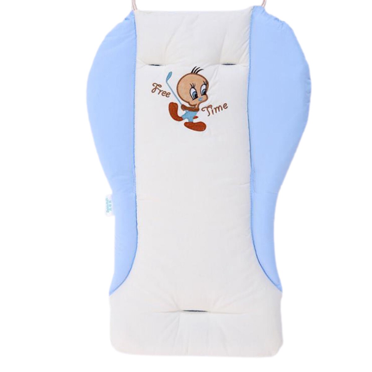 Cochecitos de dibujos animados para bebé, almohadilla, carrito bordado transpirable, algodón, cómoda, cojín Reversible para silla: E