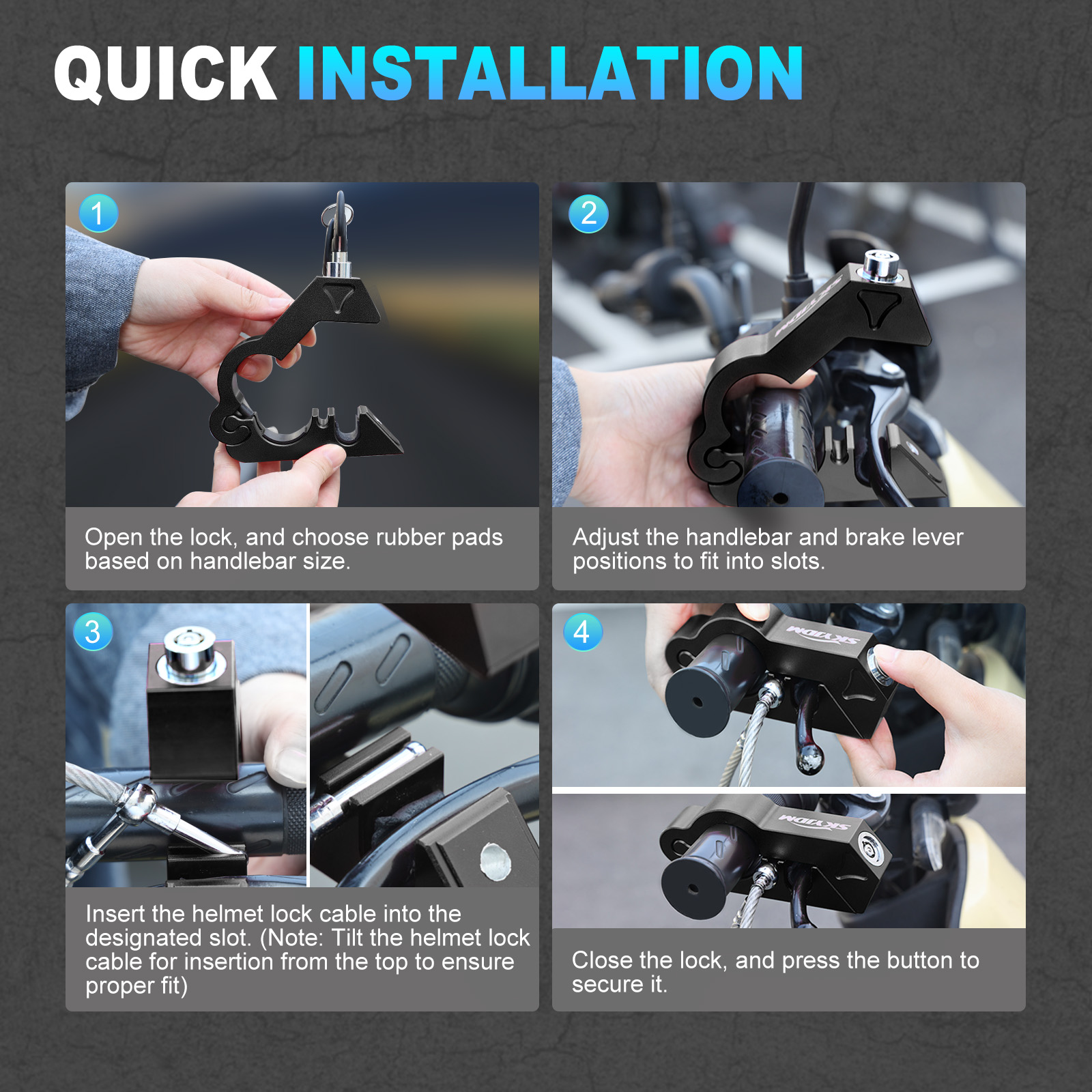 Motorrad Lenker Schloss Anti-Diebstahl-Schloss Lenker Brems griff fest sperren Imitiert stehlen sperren Zugstange ATV Schmutz Straße Fahrräder