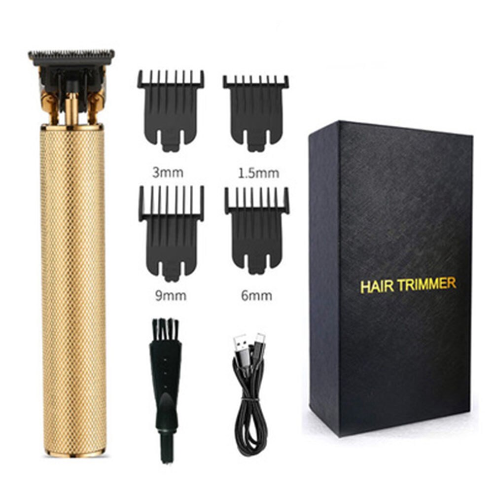 Trimmer For Men Clipper Hair Electric Cutter Mower Beard Shaver Haircut Machine Hairstyle Cutting Barbershop USB: Golden