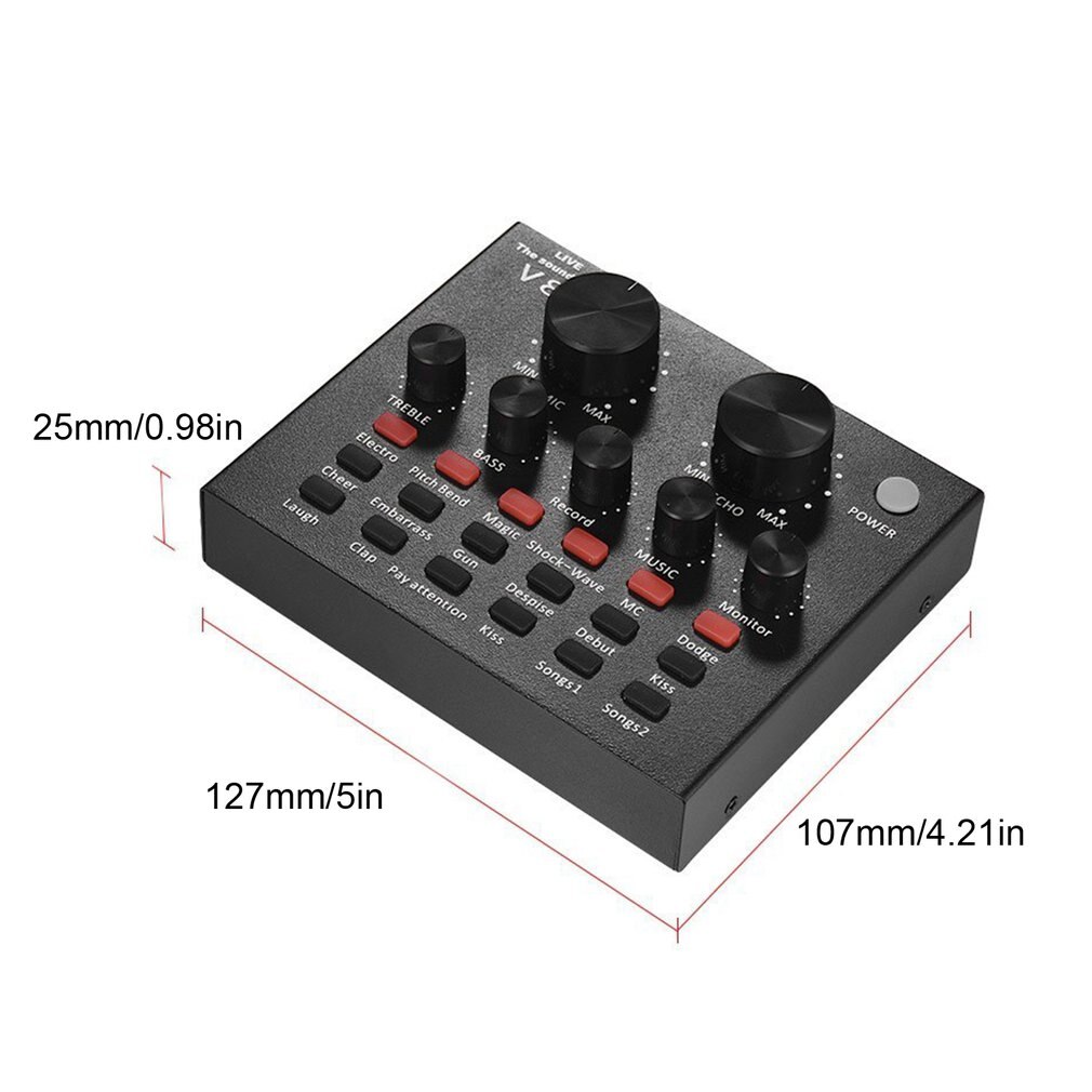 V8 Full Set Of Voice Recorder Computer Anchor Microphone Live Broadcast Equipment Portable Sound Card Set