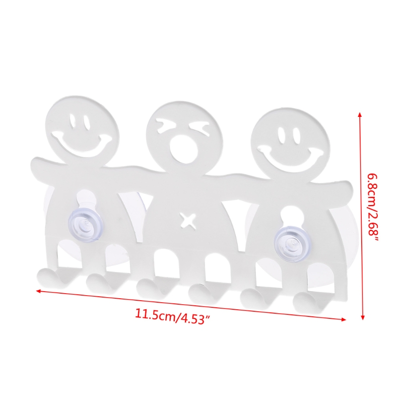 Soporte para cepillo de dientes, ventosa montada en la pared, 5 posiciones, bonitos juegos de baño con sonrisa de dibujos animados, accesorios de baño, 1 ud.