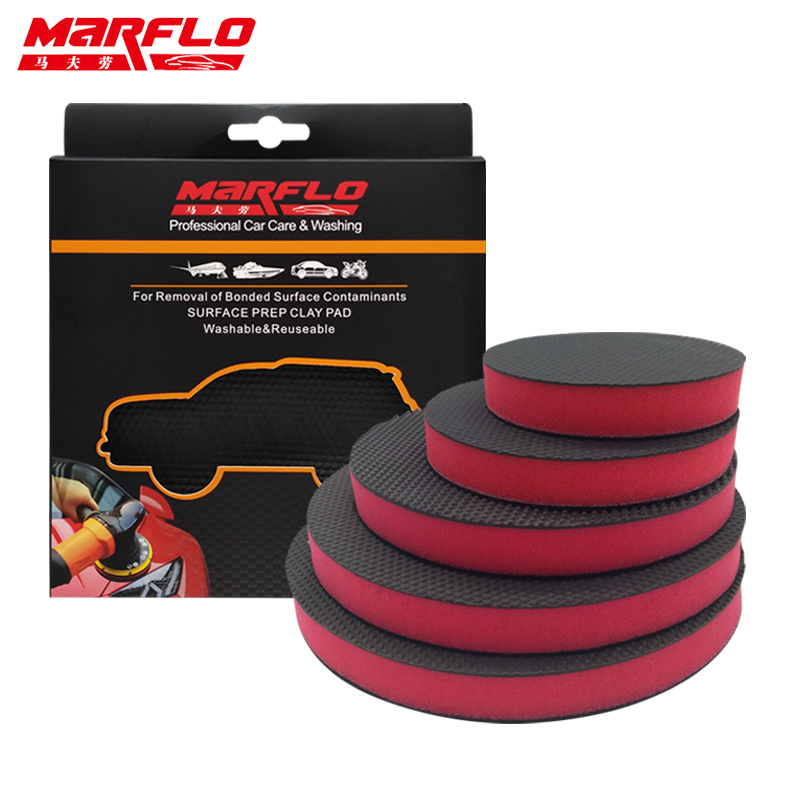 MARFLO-barre en argile pour lavage de voiture, tampon magique, éponge, tampon de polissage, avant soins automobiles, applicateur de cire, réparation de peinture de voiture