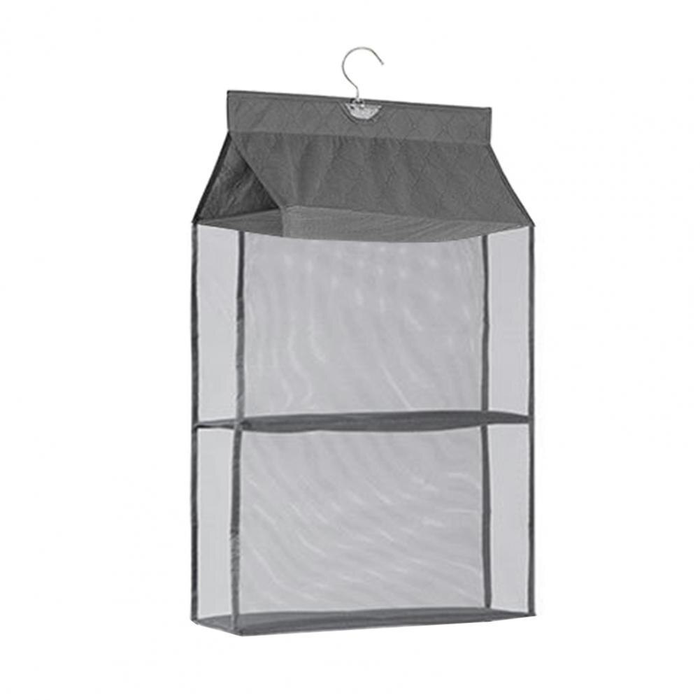 Storage Bag Collapsible Dust-proof Non Woven Fabric Cube Vertical Handbag Hanging Organizer Home Supplies органайзер organizador: Double  Layer / Grey