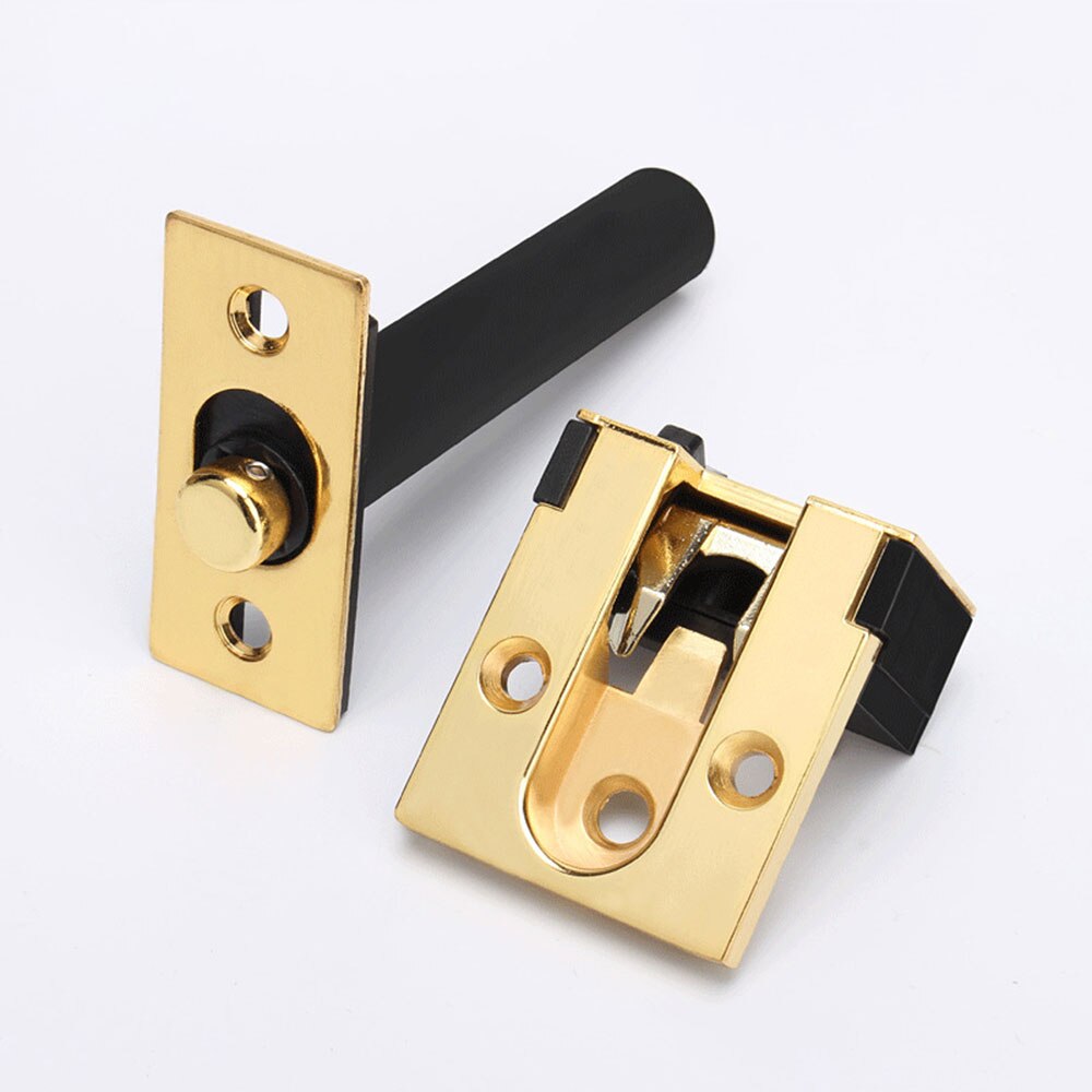 Zinc Alloy Hidden Security Door Chain Lock Guard Heavy Duty Gate Latch Home Hotel Anti-theft Safety Door Lock:  Brushed gold