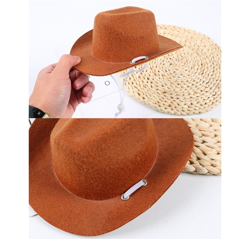 1Pc Effen Kleur Pet Hoed Universele Hond Kat Hoed Party Puppy Cowboyhoed Verstelbare Touw Decoratieve Hoed Cosplay foto Prop