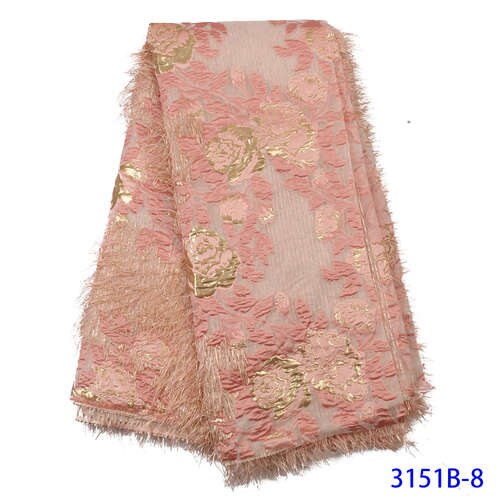 Groene brokaat kantstof franse borduur tule net nigeriaanse brokaat kantstof voor afrikaanse bruiloft feest vrouwen  ya3151b-7: Foto 8