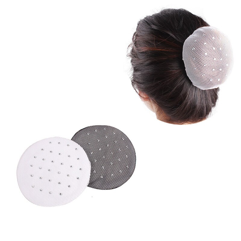 Pelucas de malla con borde elástico Invisible para el cabello, malla para estilizar el cabello, líneas suaves para bailar, red deportiva, color blanco y negro, 20 Uds.