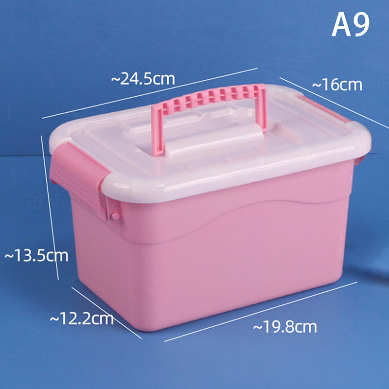 Kunststoff-Aufbewahrungsbox mit Deckel, tragbare transparente Organizer-Kasten für Kinderspielzeug, Studenten-Briefpapier-Behälter, Kosmetik-Sortierbox: Orange