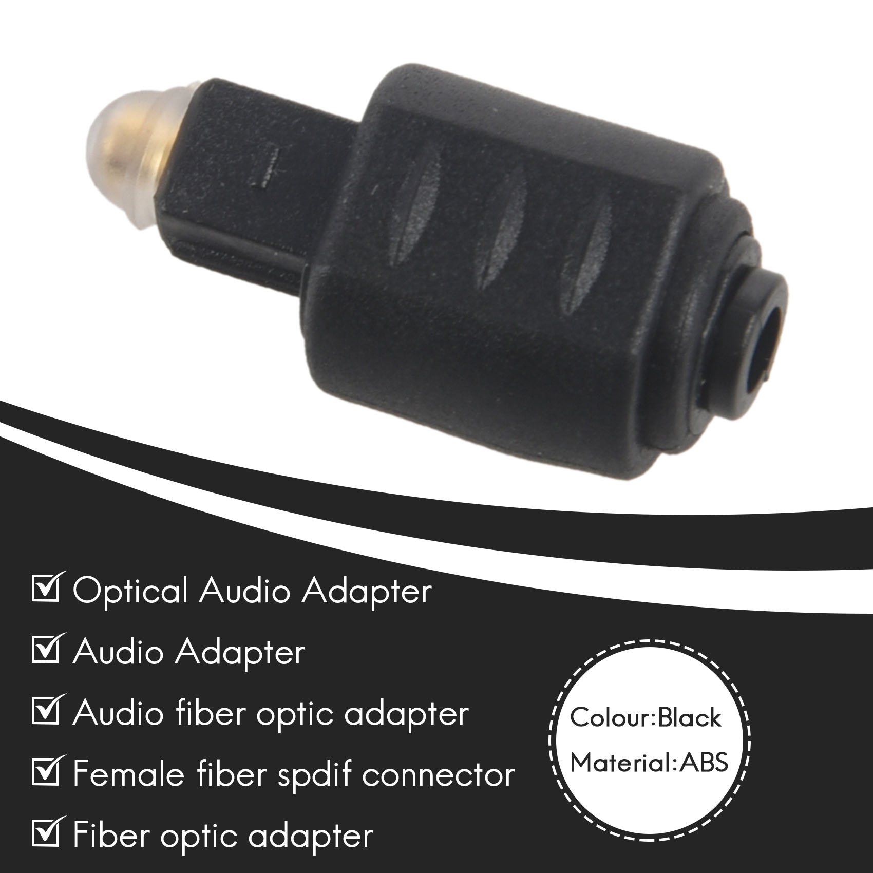 Mini optischer Audio--Adapter 3,5-mm-Buchse zum digitalen Toslink-Stecker für Verstärker