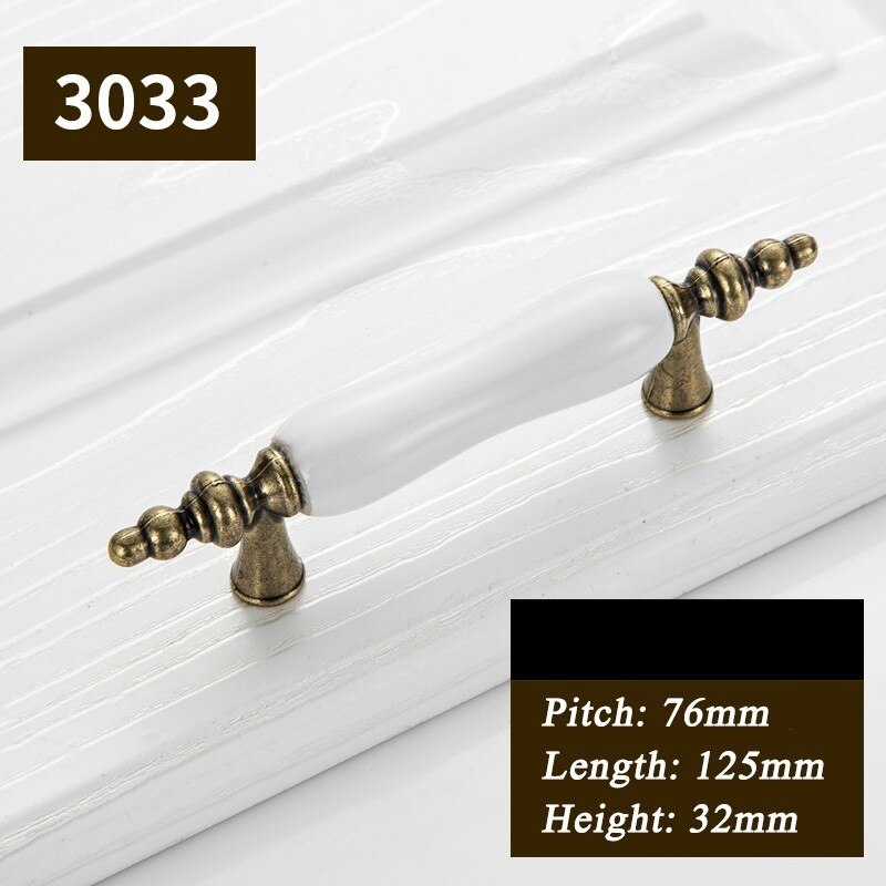 Antique Door Handles for Kitchen Cabinets Knobs and Handles White Ceramic Door Handle European Furniture Handles Drawer Pulls: C
