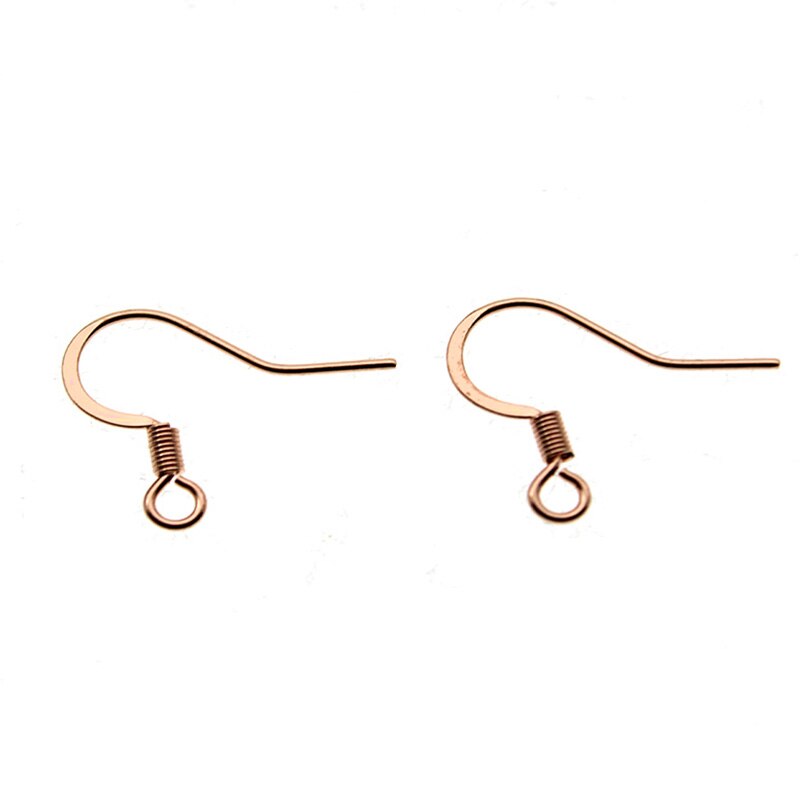 50 Stuks 15X19Mm Rvs Oorbel Haak Sluitingen Voor Sieraden Accessoires Diy Slangetje Sieraden Maken Accessoires: rose gold