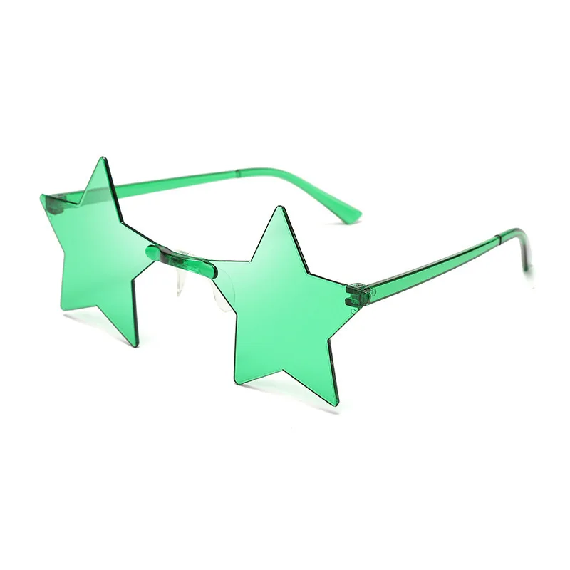 Mode Dunne Stervormige Zonnebril Vrouwen Randloze Bril Persoonlijkheid Brillen Cool Disco Ster Bril Voor Mannen Unisex Brillen Brillen: Oranje
