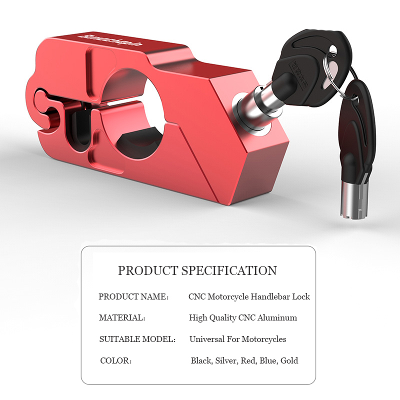 Motorcycle Grip Lock CNC Security Safety Locks Handlebar Handset Brake Lever Disc Locking Fit Scooter ATV Anti-Theft Motor Lock