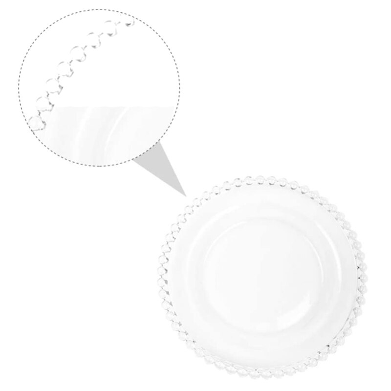 Practical Glass Dinner Plate Serving Platter Dish Glass Serving Dish Food Tray Party Platter for Fish Sushi Fruit Cheese(8 Inche