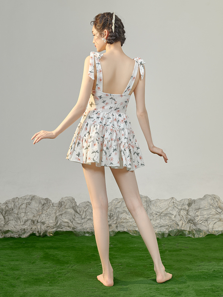 Swimsuit Women Summer One-piece Swimwear Female Skirt Bathing Suit Push Up Slimming Korean Swimdress
