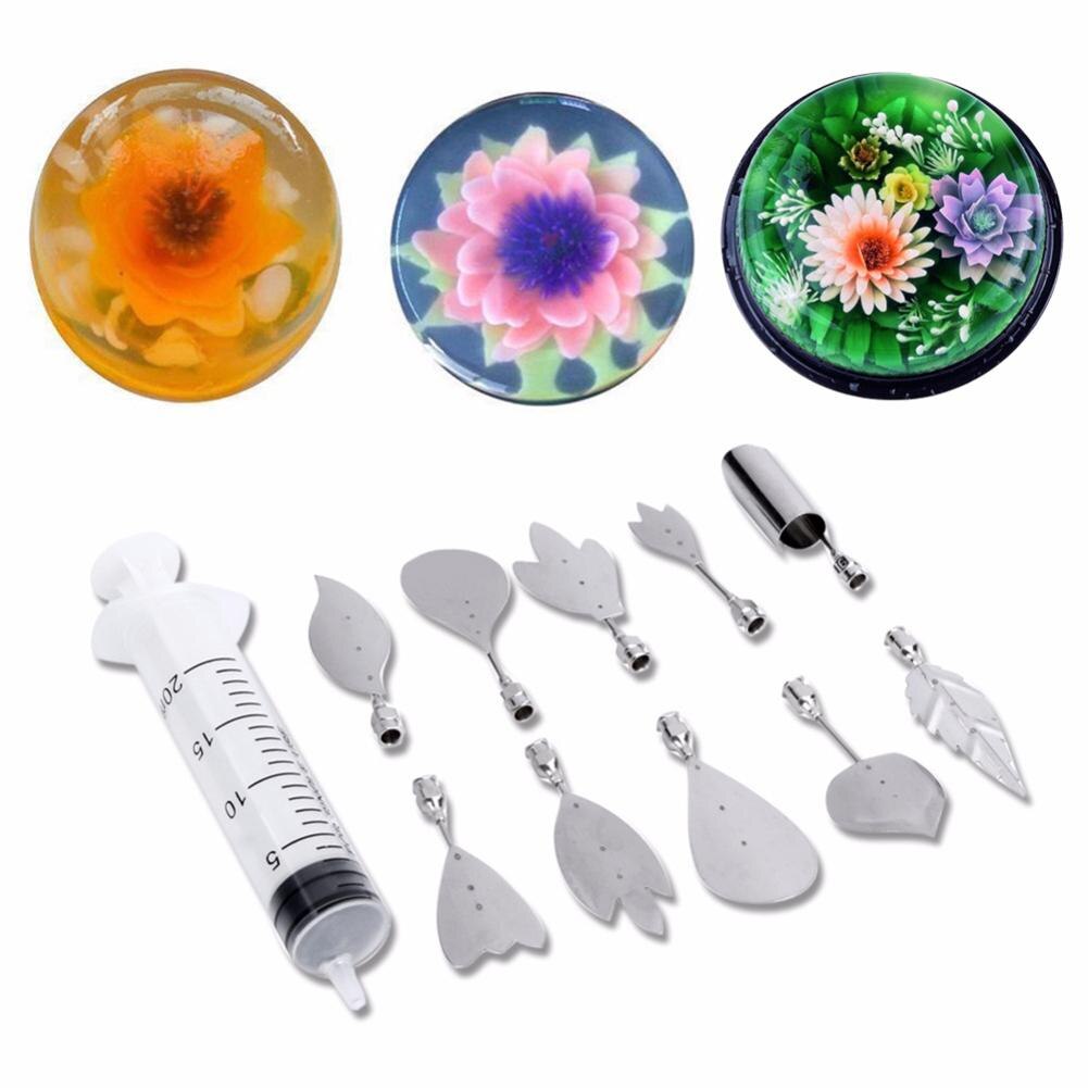 Facemile 10 stks/set 3D Jelly Bloem Art Gereedschap Jelly Cake Gelatine Pudding Nozzle Spuit Nozzle Set Cake Decorating Gereedschap