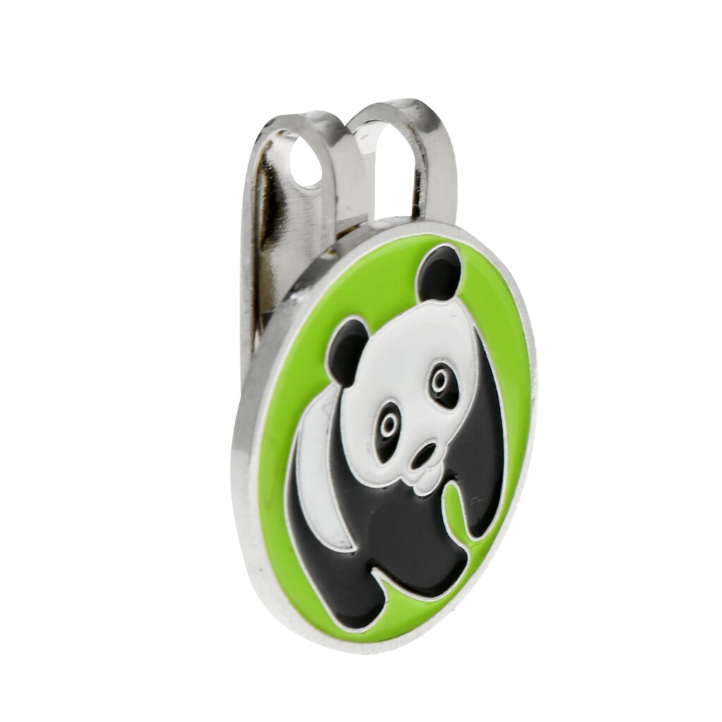 Metal Panda Magnetic Golf Ball Marker Accessory with Hat Clip Golfer