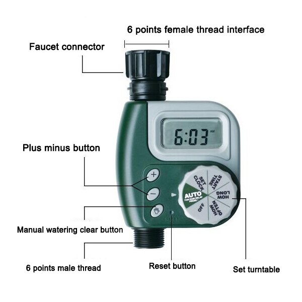 Digital Electronic Hose Sprinkler Water Timer Garden Irrigation Controller Large LCD Screen _WK