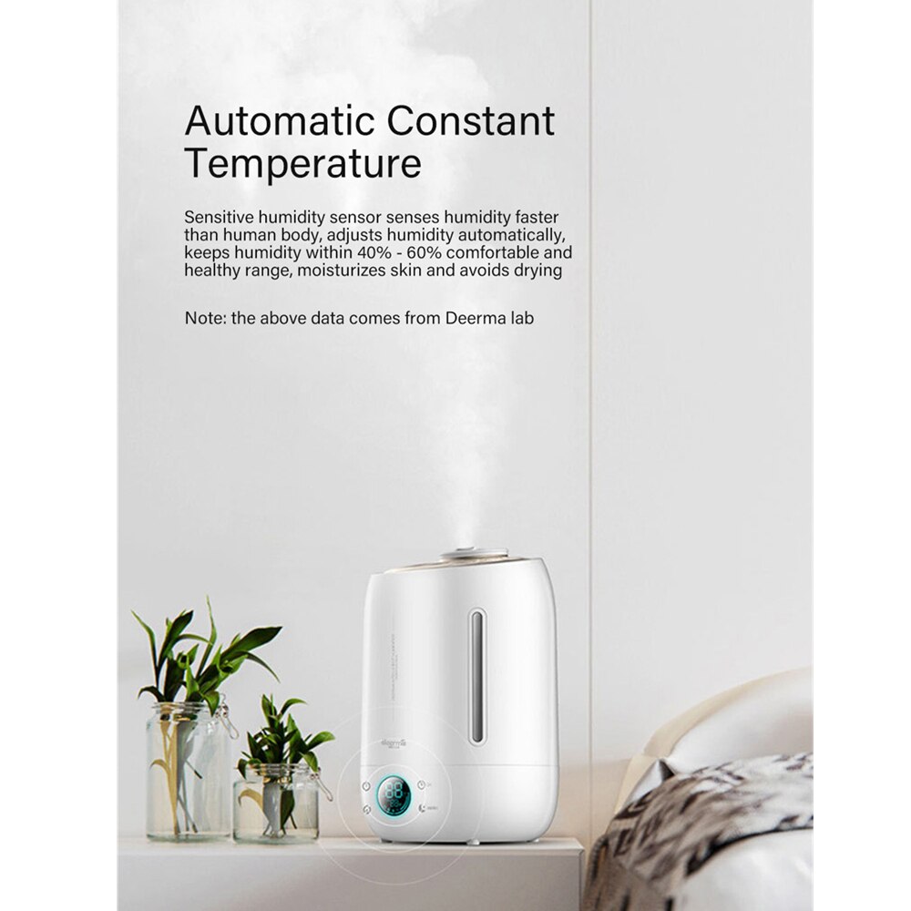 Deerma DEM-F500 Air Humidifier Ultrasonic 5L Quiet Aroma Mist Maker Led Touch Screen Timing Function Home Water Diffuser
