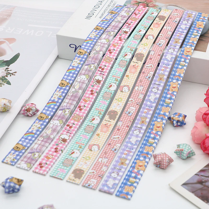 136 Outer Space Sky Origami Stars Paper Lucky Kawaii Star 8 Different Designs Decoration Folding Paper for Origami Arts Crafting: Chocolate