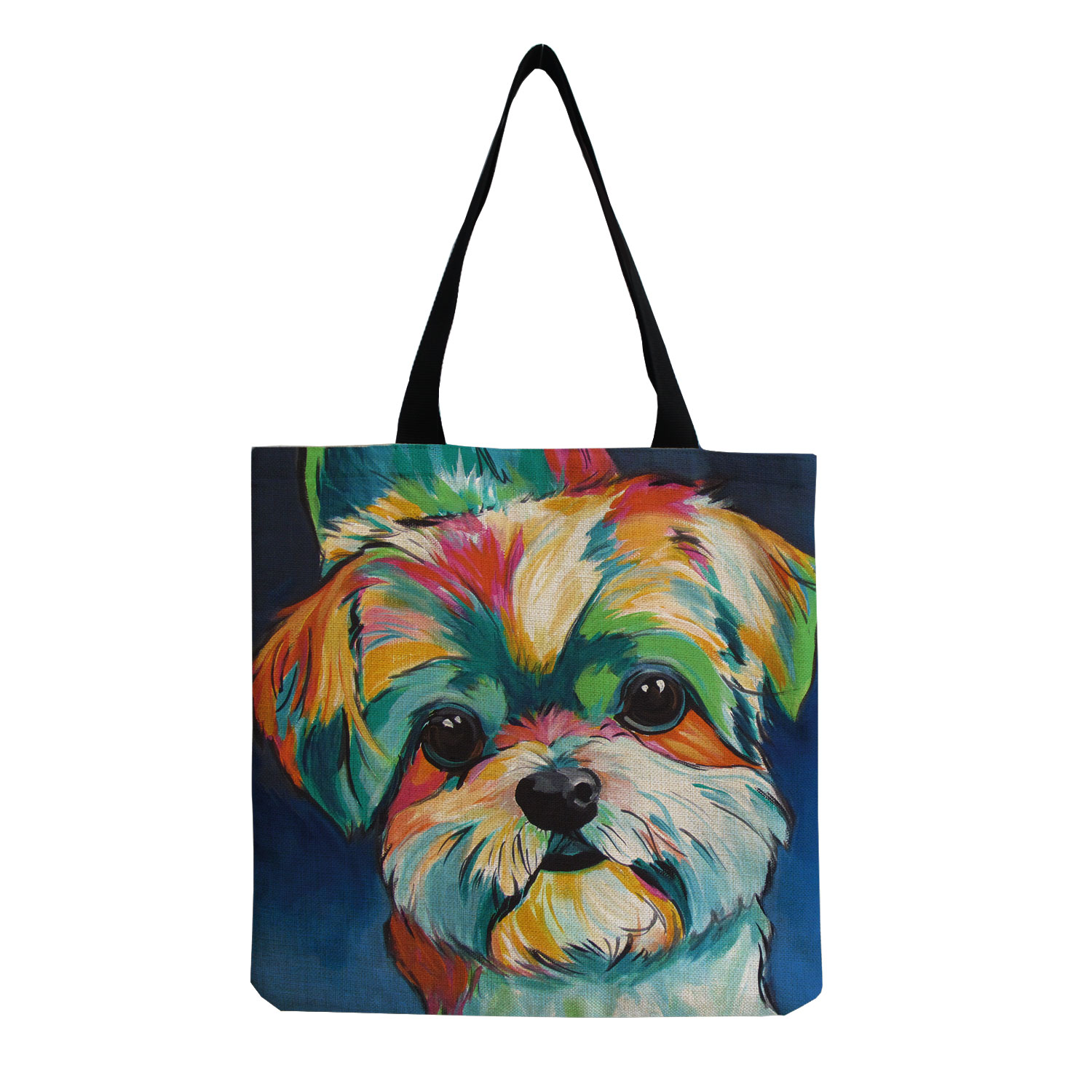 Exclusieve Olieverf Hond Print Boodschappentassen Voor Boodschappen Papillon Pug Retriever Print Vrouwen Schoudertas Handtas Grote Capaciteit: hm2907 Dog Bag