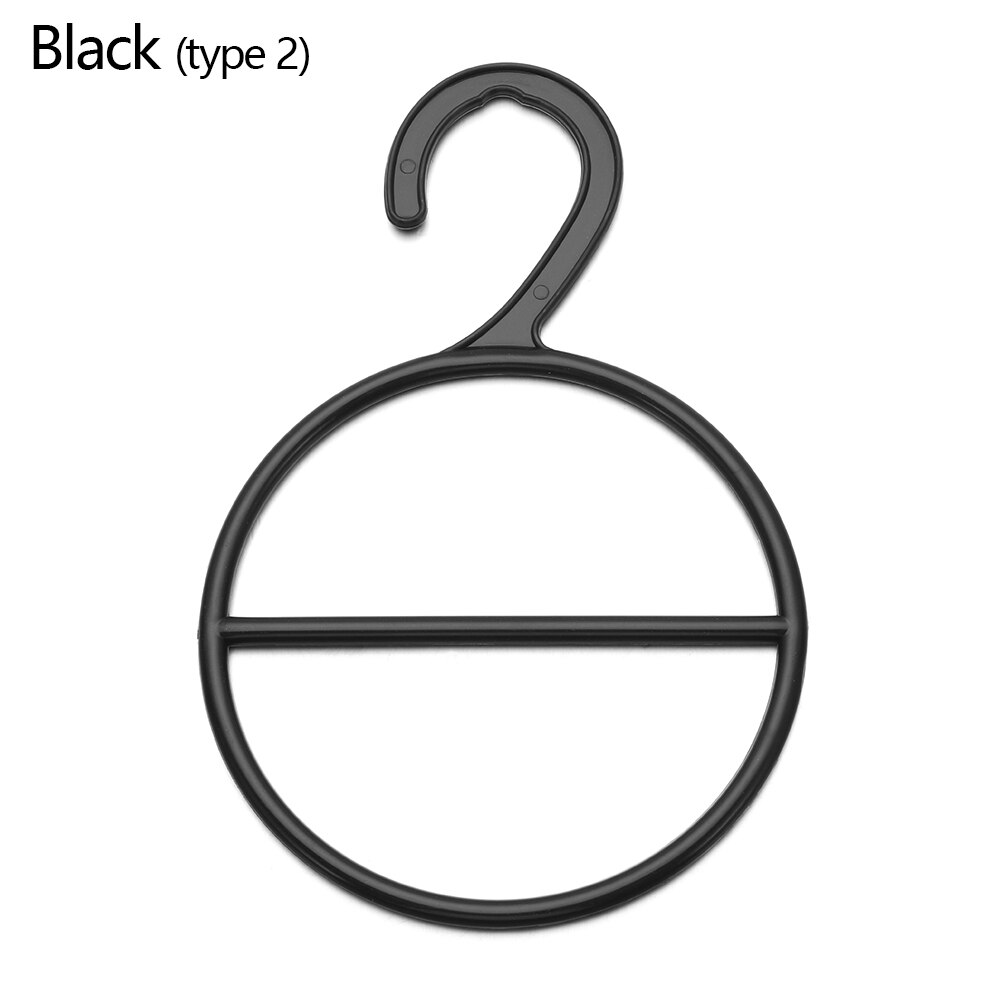 Circle Shape Shawl Scarf Hanger Multifunctional Coat Belt Tie Clothes Display Shelf Space Saving Organizer Plastic Storage Holde: type 2 black