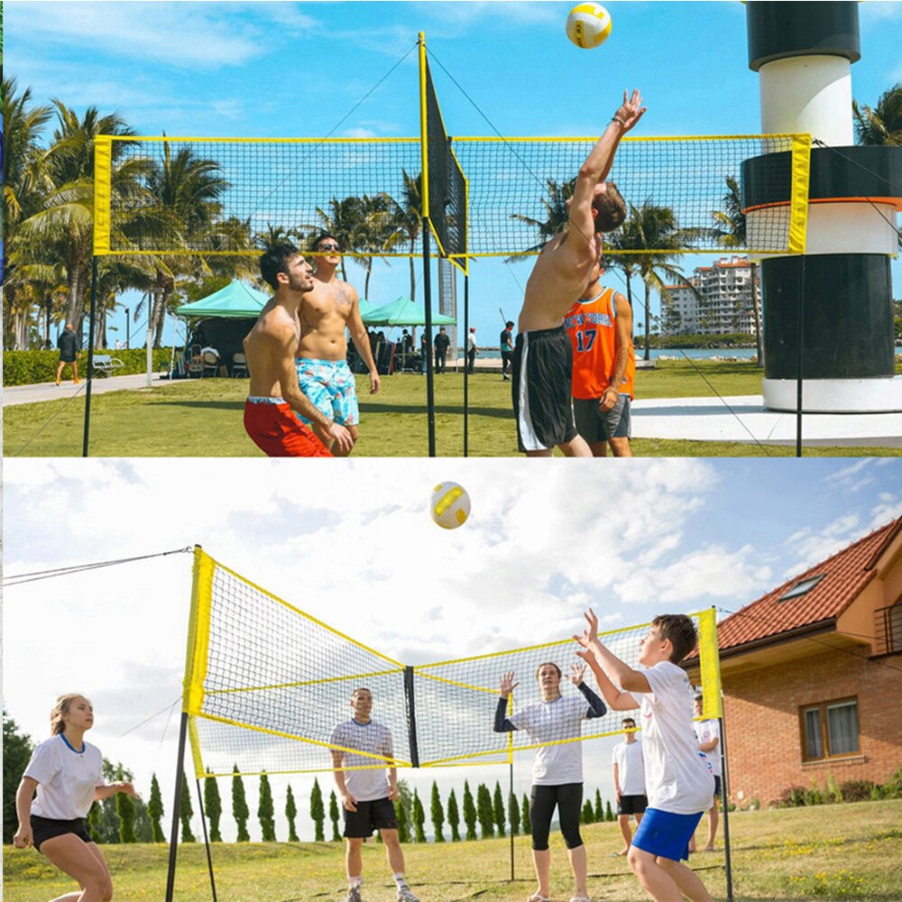 1 pc holdbare bærbare gule utendørs nyttig volleyballnettsett sportsforsyning sport