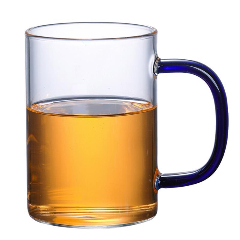 Tasse à boire en verre épais Transparent | Résistant à la chaleur de 300ml ustensiles à manche coloré tasse de thé, tasse de bière en verre pour la maison: 3