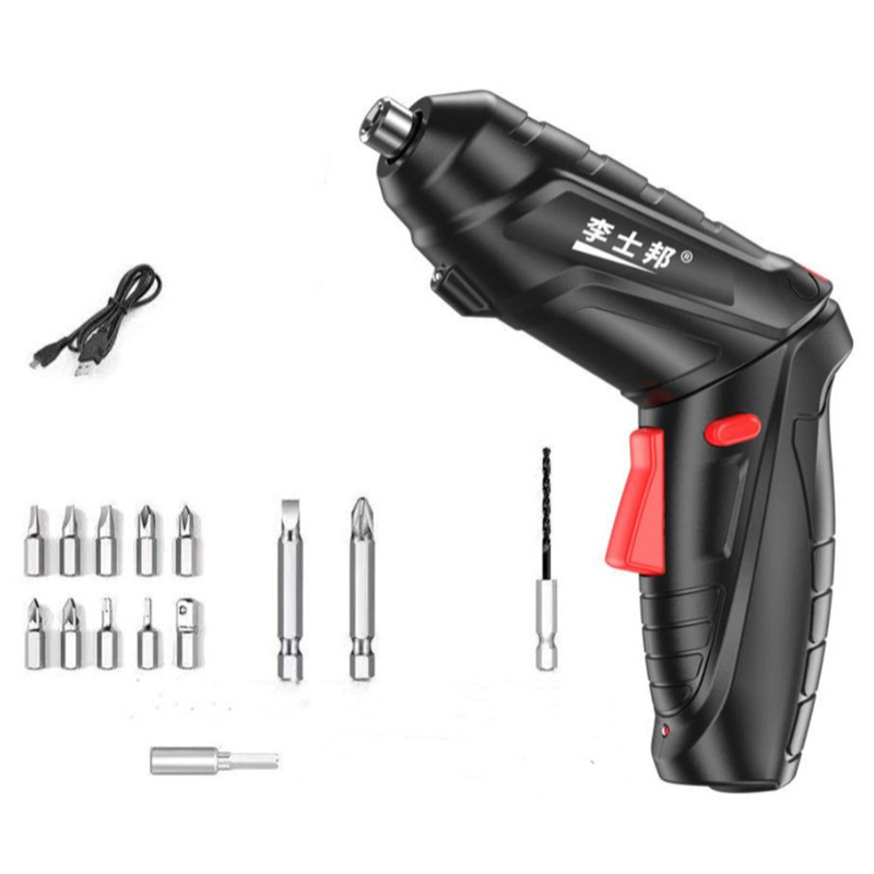 Multifunction Mini Electric Drill Home Electric Screw Driver Screwdriver Power Tool USB Charge Universal Wrench Maintain THE1203: black B
