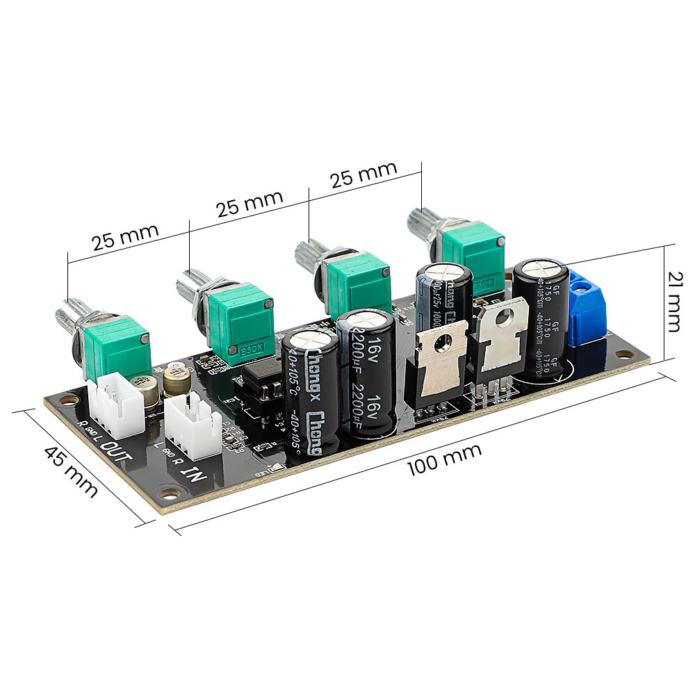 AIYIMA NE5532 scheda preamplificatore tono Treble Bass Midrange regolazione del tono del Volume preamplificatore per amplificatore di potenza