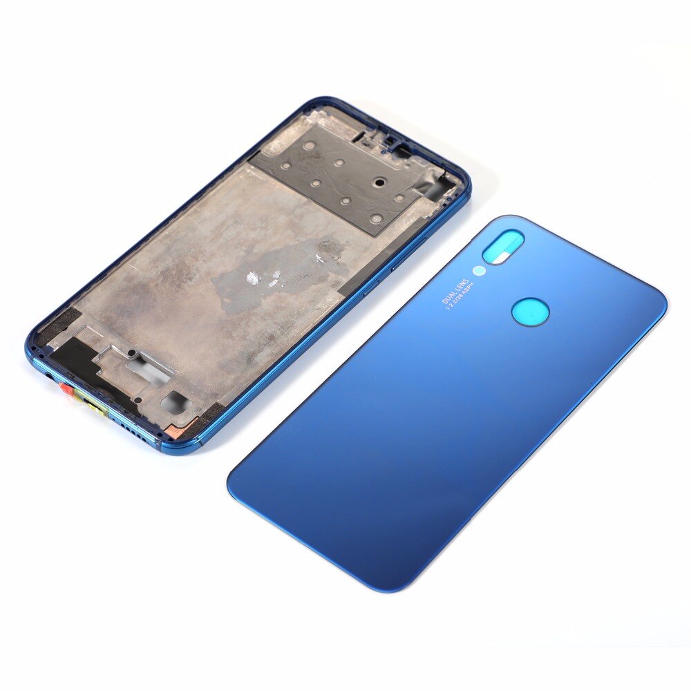 Behuizing Midden Frame Voor HUAWEI P20 lite nova 3E Glas Back Battery Cover + Midden Frame Achter Plaat + Lijm sticker + Gereedschap