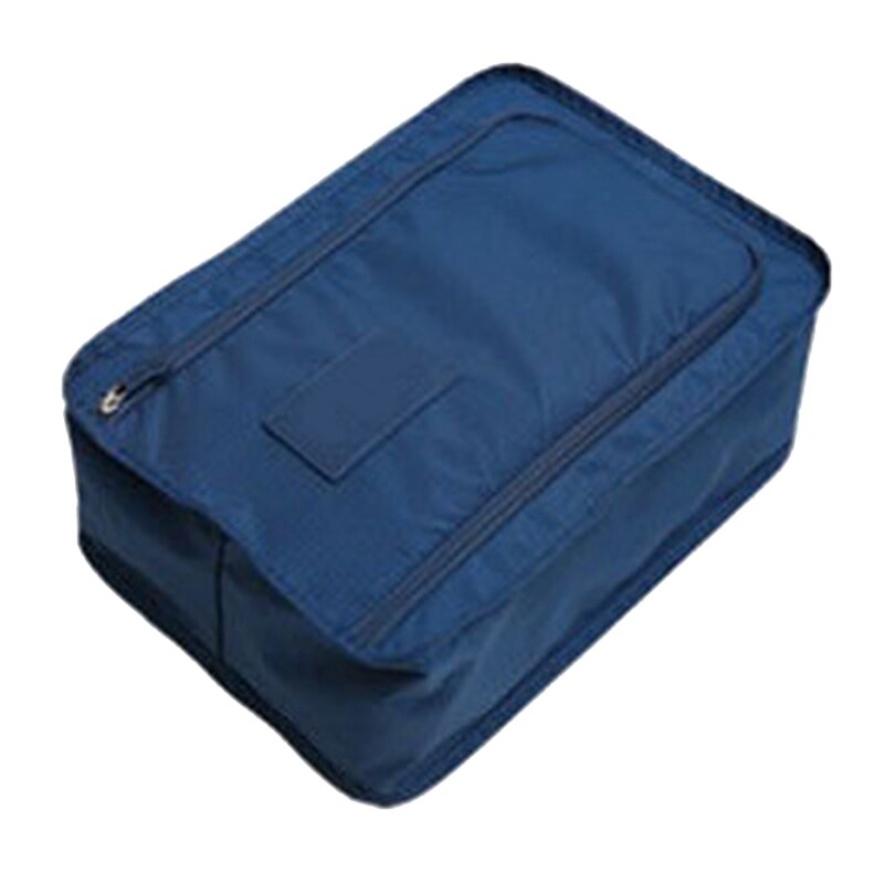 Reise Tragbare Wasserdichte Schuhe Tasche Organizer Lagerung Tasche Tasche Verpackung Würfel Griff Nylon Reißverschluss Tasche Zubehör: dunkel Blau