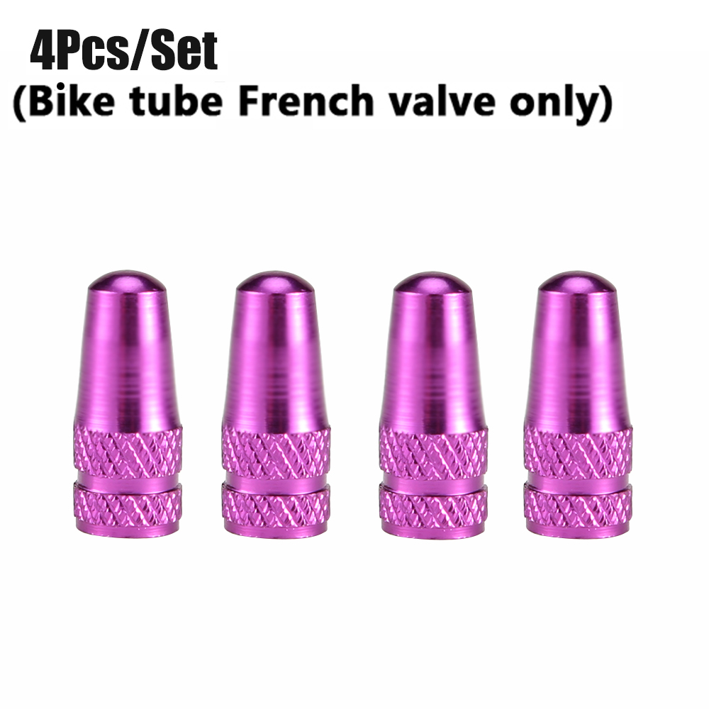 Bouchon de Valve de pneu de vélo couleur arc-en-ciel, bouchons en aluminium pour vannes, capuchon de Valve français, chapeau de pneu de vélo Presta, accessoires vtt, , 4 pièces/ensemble: Marron