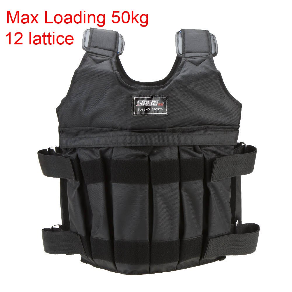 Chaleco pesado de carga ajustable de 20kg/50kg, chaqueta, chaleco de pesas para boxeo, entrenamiento, entrenamiento, equipo de Fitness, ropa de arena: 50KG