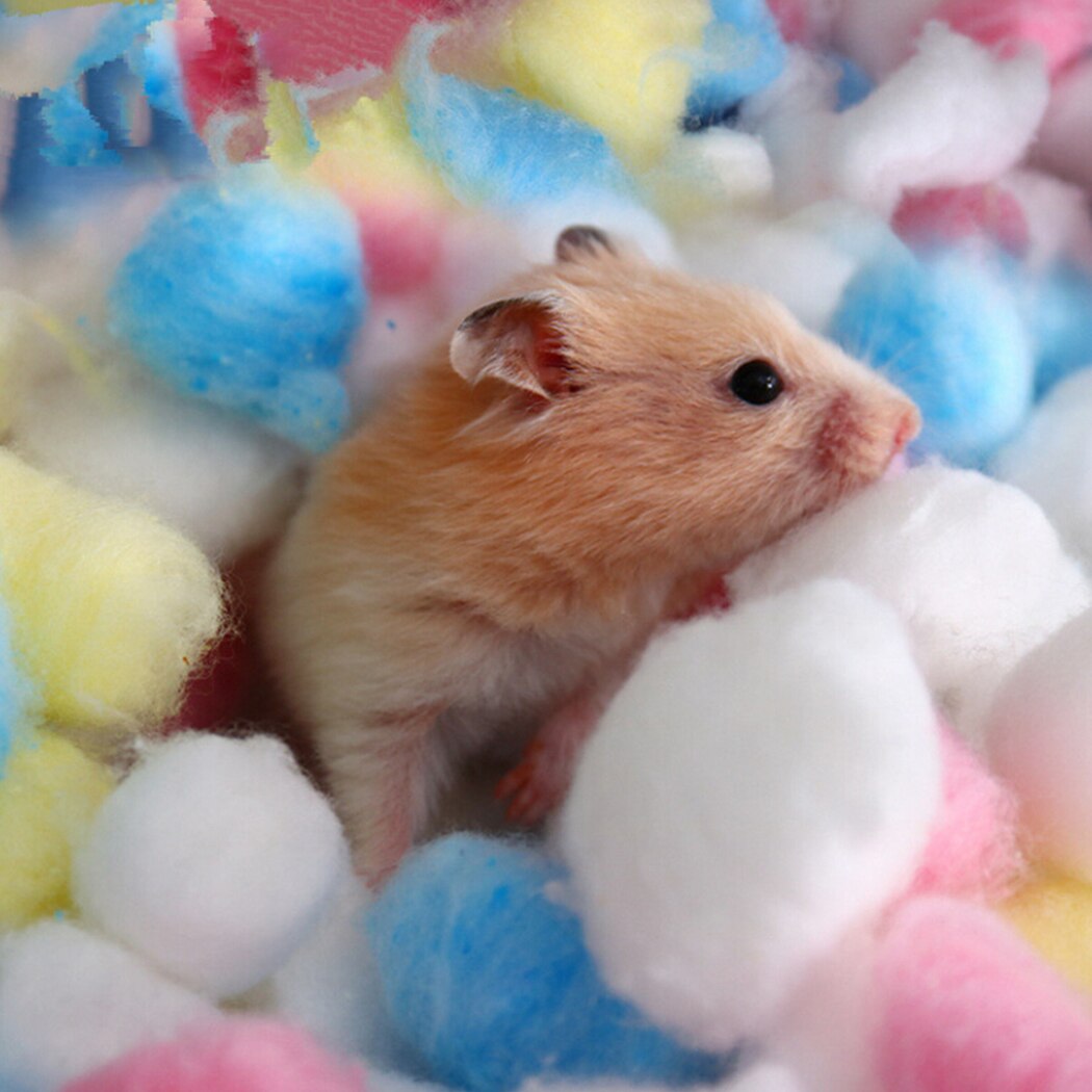 100 stk farverige bomuldskugler små dyr legetøj til hamster rotte mus nestemateriale vinter holder varmt hus fyldstof forsyning