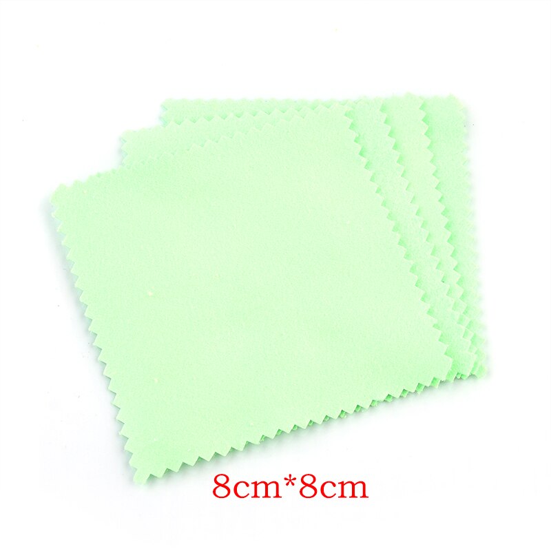 20-50 stücke Polnischen Polieren Tuch Silber Farbe Reinigung Polieren Tuch Weichen, Sauberen Wischen Abwischen Tuch Schmuck Werkzeug Schmuck reinigung: green 8x8mm 50pcs