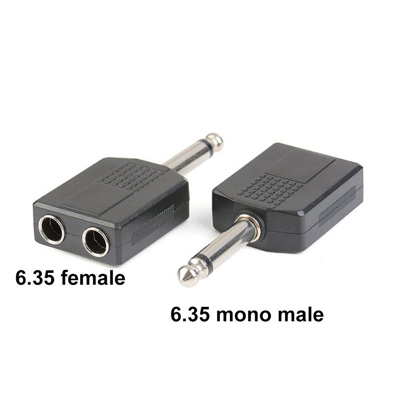 6,35mm 6,5mm 1/4 "Jack macho a 6,35 6,5 hembra RCA convertidor Y divisor conector de Audio adaptador de micrófono estéreo Mono auriculares