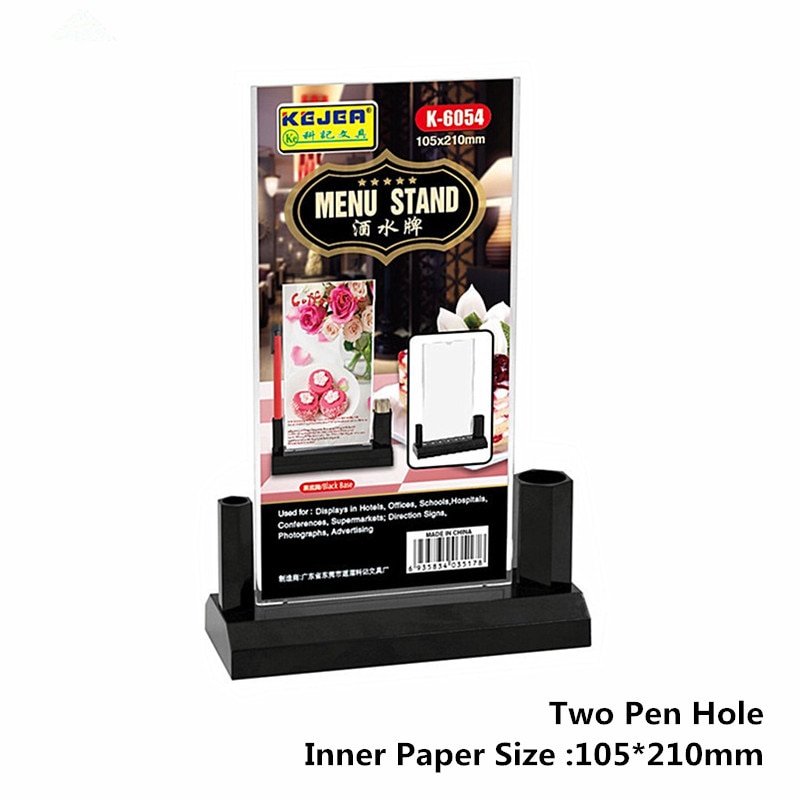 100*200mm Double Sided Plastic Sign Holders Marketing Display Stand Menu Document Paper Post Holder Frame With Name Card Case