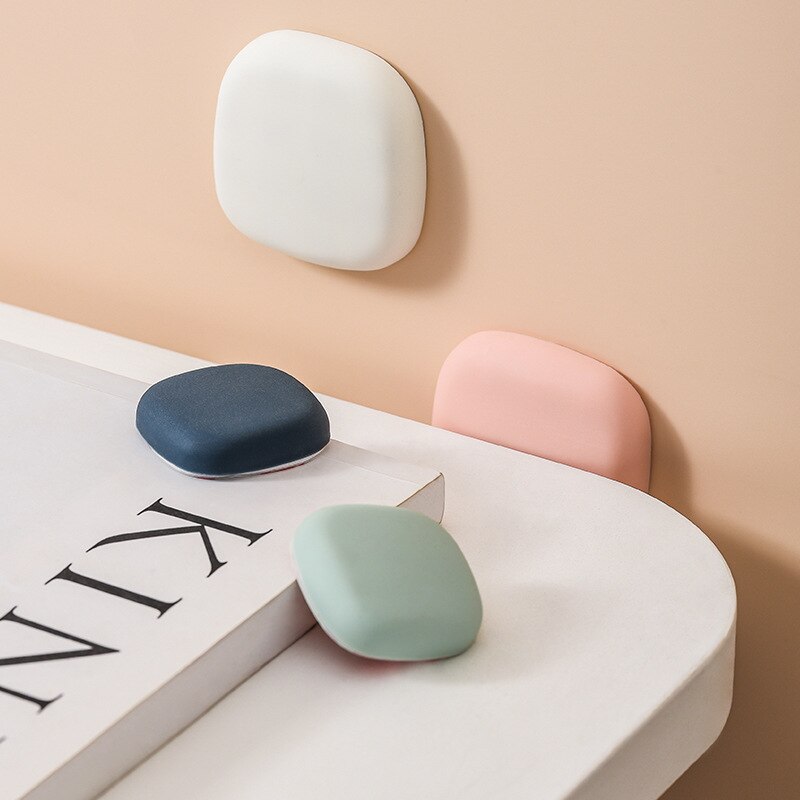 4pcs Wall Protector Door Handle Bumper Guard Stopper Anti-slip Sticker Self Adhesive Silicone Round Door Crash Pad Door Stops