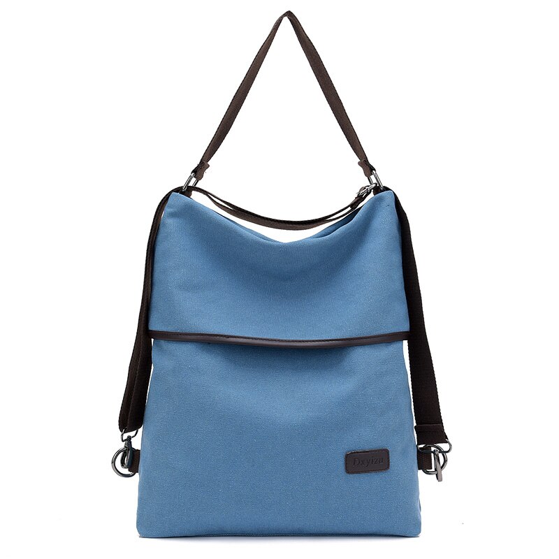 Bolso de lona grande para mujer, bolsa de compras grande, bandolera, bolso de hombro informal, comprador ecológico,: Blue