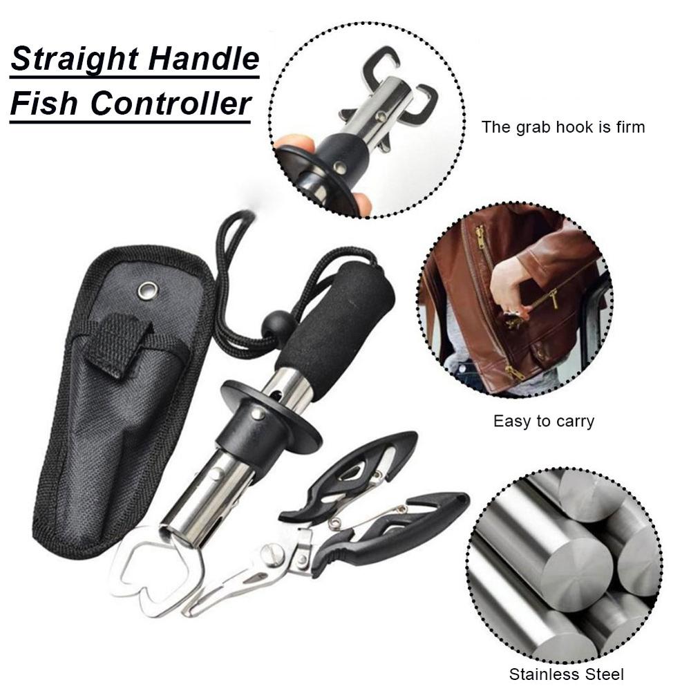 Straight Handle Fish Controller Stainless Steel Multifunction Fishing Lure Pliers Set for Fishermen