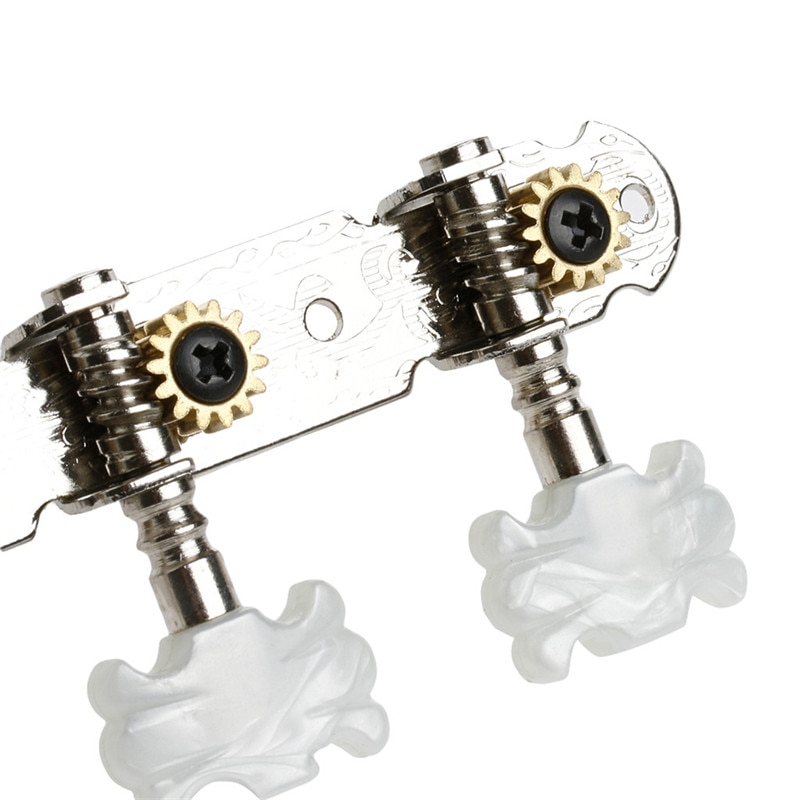 Een Paar Gitaar Stemsleutels Machine Tuners Wit Machine Head Voor Klassieke Gitaar
