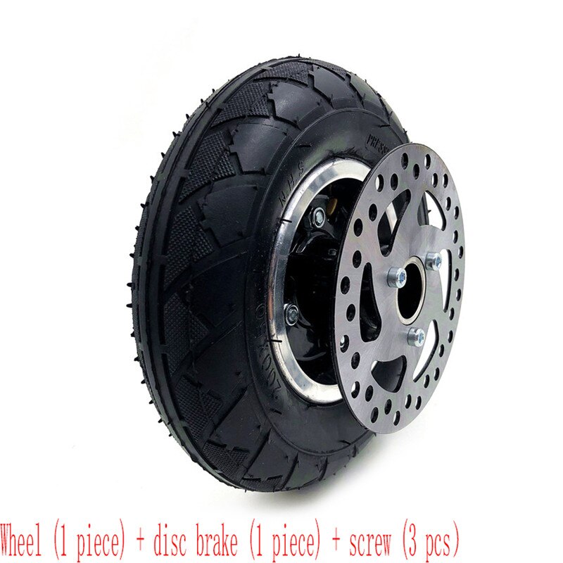 8" Electric Scooter Tyre With Wheel Hub with Brake disc 200x50 Inflation Tyre&inner tube Electric Vehicle Aluminium tire: Black