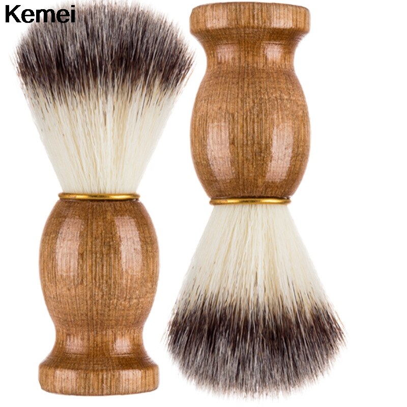 Brocha de afeitar para Barba, salón de belleza para hombres, herramienta de afeitado, cepillo de afeitar con mango de madera