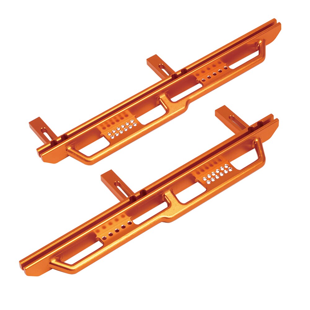 2 Stuks Cnc Aluminium Rock Sliders Rails Pedaal Kant Stap Boord Voor 1/6 Rc Crawler Auto Axiale SCX6 Jeep Jlu wrangler 4WD Upgrade Onderdelen: Orange