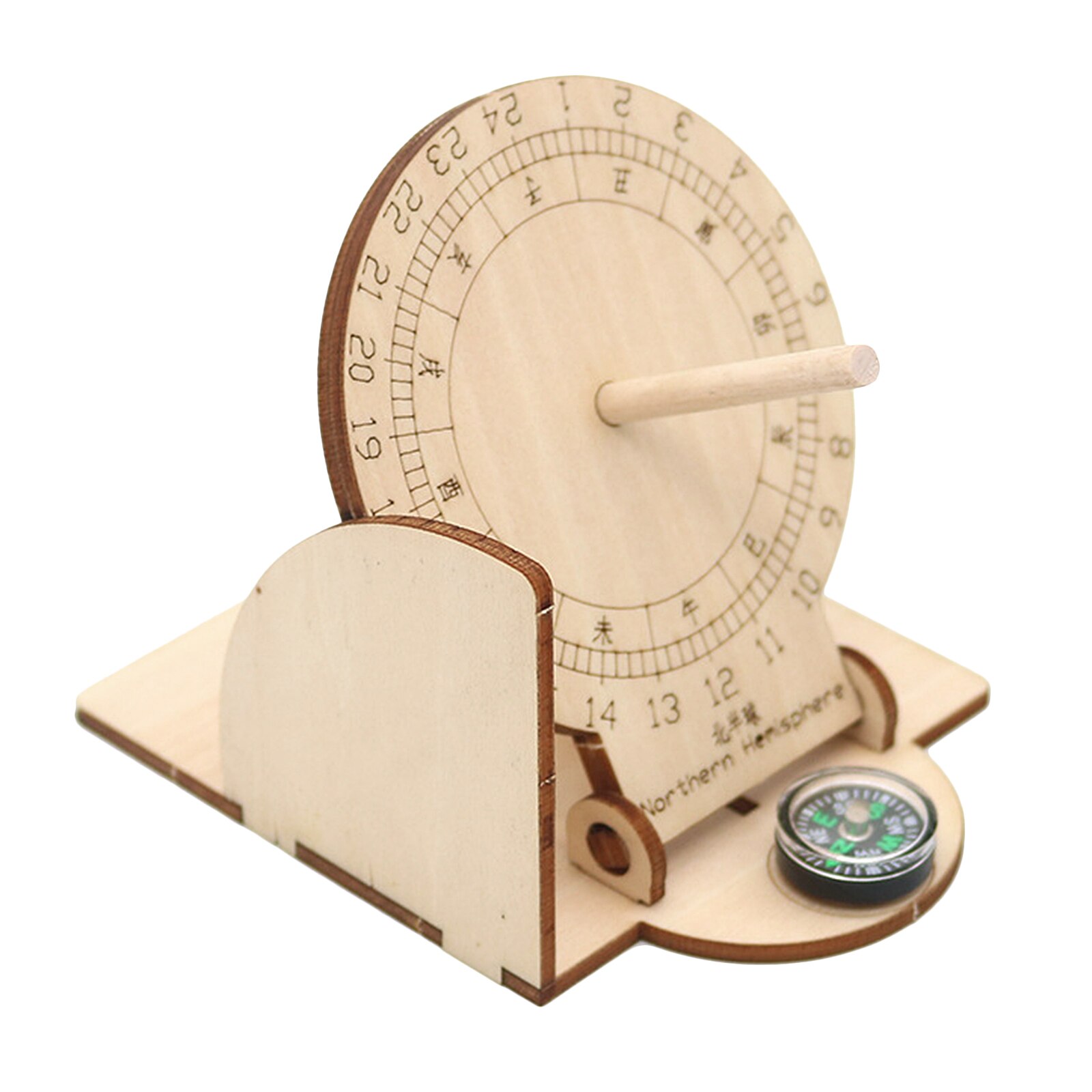 Equatorial Sundial Clock Wood Students Scientific Model Maritime Sundials