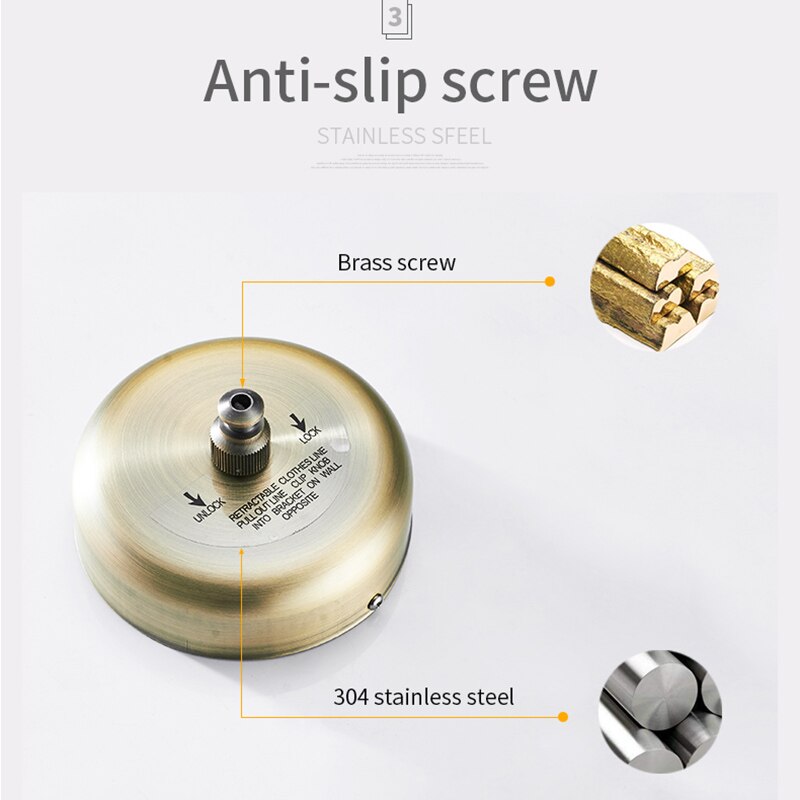 Bathroom Shelves Stainless Steel Nicke Clothesline Nice Single Line Hotel style Clothes Drying Line For Bathroom HJ-1256