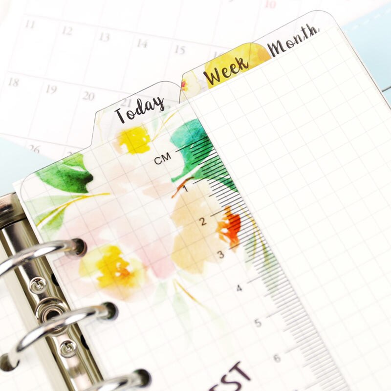 Yiwi semana mes hoy regla A5 A6 PP mate Frosted Planner Agenda Dokibook para 6 agujeros cuaderno con espiral y hojas sueltas organizador