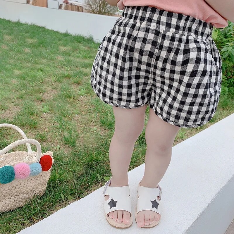 VIDMID abiti estivi per ragazze pantaloncini scozzesi per bambini pantaloncini casual per bambini estivi P6116
