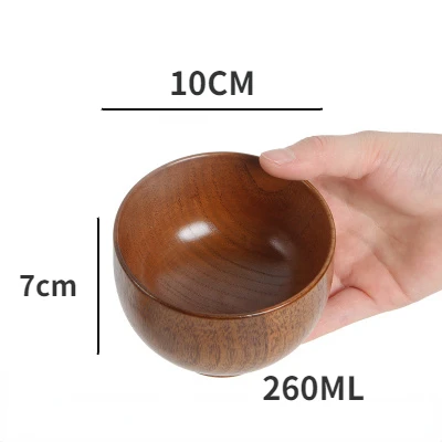 Japanische Holz schalen Jujube Holz Kinder Baby Erwachsene kleine Suppen tassen Massivholz Salats ch üsseln Retro Haushalts geschirr: green
